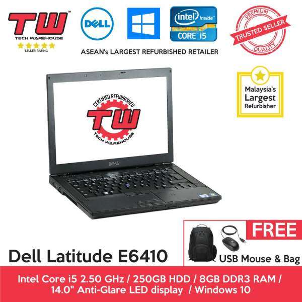 Dell Latitude E6410 Core i5 / 8GB RAM / 250GB HDD / Windows 10 Home Laptop / 3 Month Warranty (Factory Refurbished) Malaysia