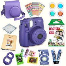 Fujifilm Instax Mini 8 Camera + Fuji INSTAX Instant Film + 14 PC Instax Accessories kit Bundle, Includes; Instax Case + Album + Frames & Stickers + Lens Filters + MORE