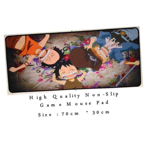 Professional uses Game Mouse Pad Non slip Professional uses 70cm*30cm Rubber Map Cartoon One Piece Luffy 3 Brothers Anime Design Unisex Malaysia