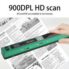 Portable Handheld Mobile Document Scanner Pen Style 900DPI USB 2.0 LCD Display green