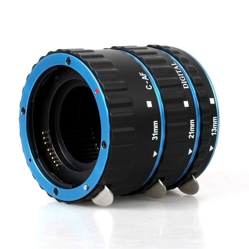 (Impor) biru METAL Mount Fokus Otomatis AF Tabung Ekstensi Makro/Ringfor Kenko Canon EF-S Lensa T5i T4i T3i T2i 100D 60D 70D 550D 600