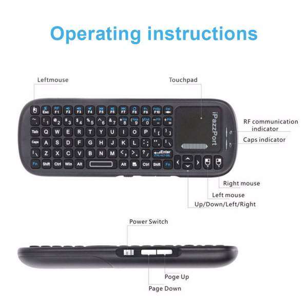 iPazzPort KP-810-19S 3 in 1 2.4GHz Mini Wireless Air Mouse Handheld Full QWERT Malaysia
