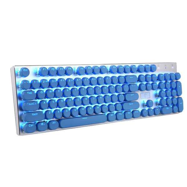 Keycap 104 Double Shot Injection Backlit Keycaps Retro Typewriter Style for all Mechanical Keyboards , Retro Round Keycap Russian Stickers Malaysia