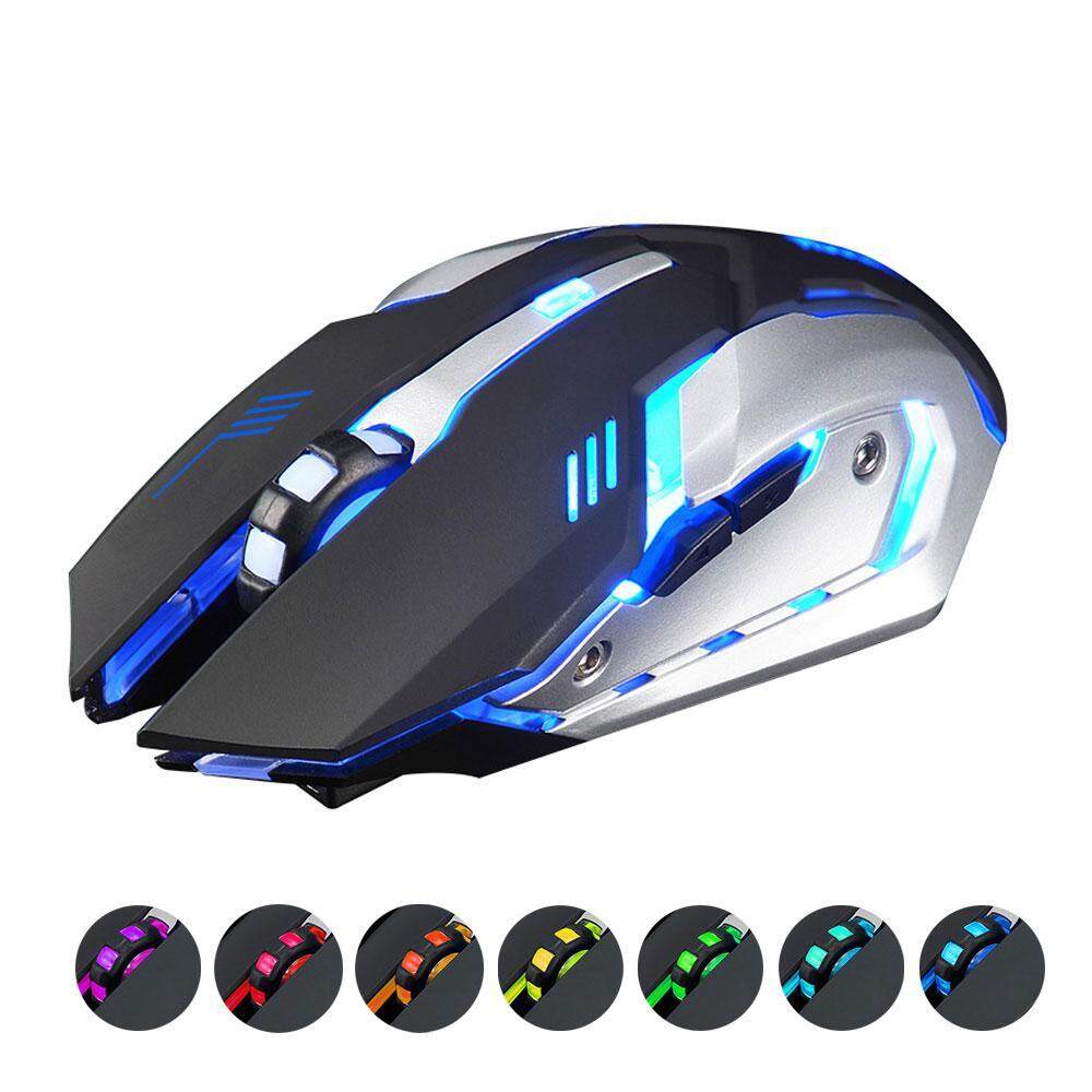Kobwa 2.4GHz 6 Buttons 1600 Dpi Rechargeable Wireless USB LED Backlit Mute Optical Ergonomic Gaming Mouse - intl