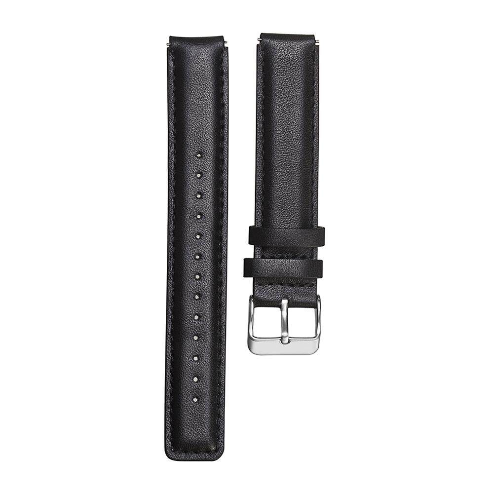 Leather/Stainless Steel Watch Strap(Black)
