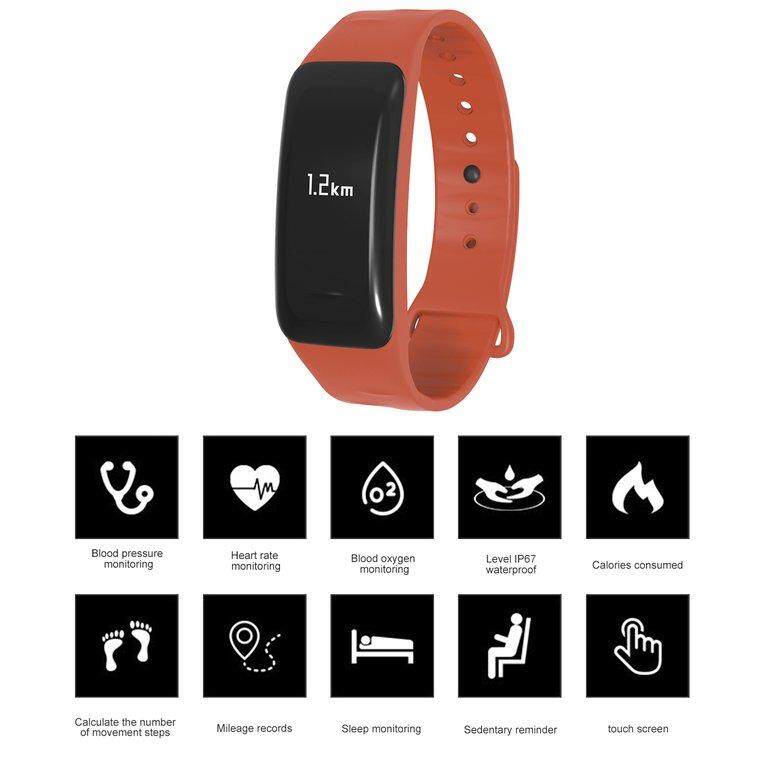 LEMFO C1 Pedometer Heart Rate Monitor Smart Bracelet for iOS for Android