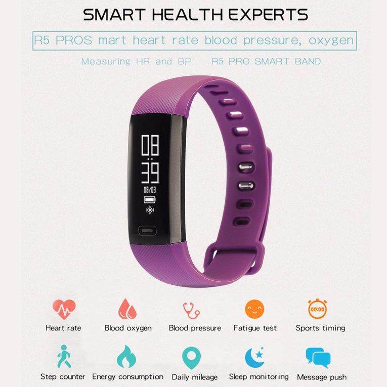 LEMFO R5PRO Smart Band Bluetooth Heart Rate Sleep Monitor Steps Counter Watch สายรัดข้อมือเพื่อสุขภาพ อุปกรณ์ไอทีสวมใส่ สี : Purple-394024365 LEMFO R5PRO Smart Band Bluetooth Heart Rate Sleep Monitor Steps Counter Watch สายรัดข้อมือเพื่อสุขภาพ อุปกรณ์ไอทีสวมใส่