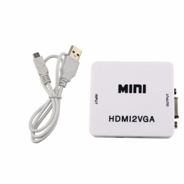 Mini HDMI to VGA Converter Box With Audio HD 1080P HDMI2VGA Audio Adapter for HDTV PC Laptop DVD Malaysia