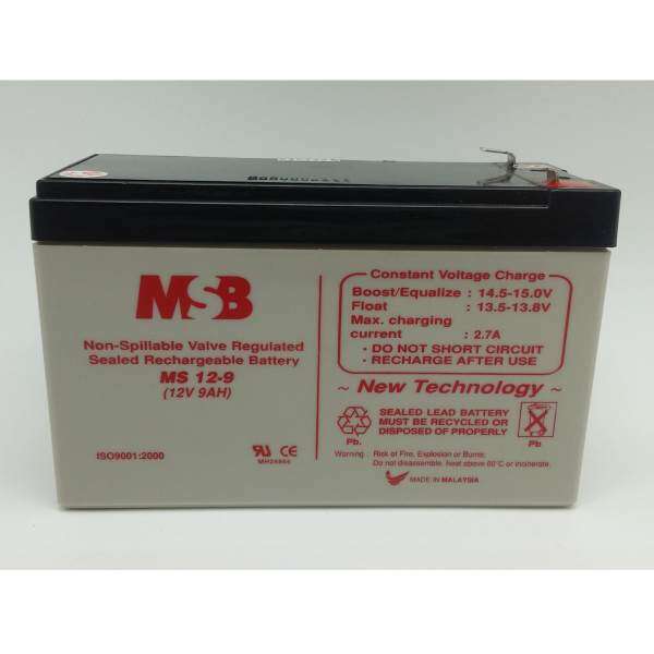 MSB 12V 9AH Rechargeable Sealed Lead Battery (MS12-9) Malaysia