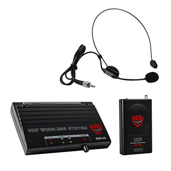 Nady DKW-8U Wireless UHF Headmic Microphone System-termasuk Nady HM-3 Mikrofon, Bodypack Nirkabel, Receiver, AC Adaptor dan Kabel Audio-Karaoke, Kinerja, Presentasi, Alamat Publik-Intl