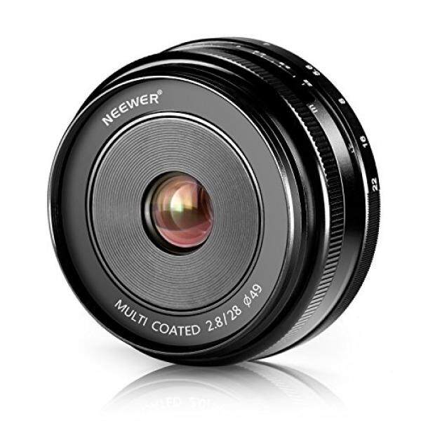 Neewer 28 Mm F/2.8 Fokus Manual Perdana Fixed Lensa untuk Sony E-mount Kamera Digital, Seperti NEX3, 3N 5, 5 T, 5R, 6, 7, A5000, A5100, A6000, a6100 dan A6300 (NW-E-28-2.8)-Intl