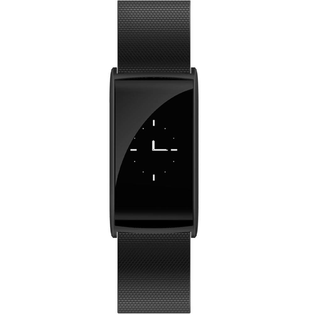 ใหม่ N108 สมาร์ท 0.96 นิ้วเครื่องวัดชีพจรความดันโลหิตนาฬิกา (สีดำ)