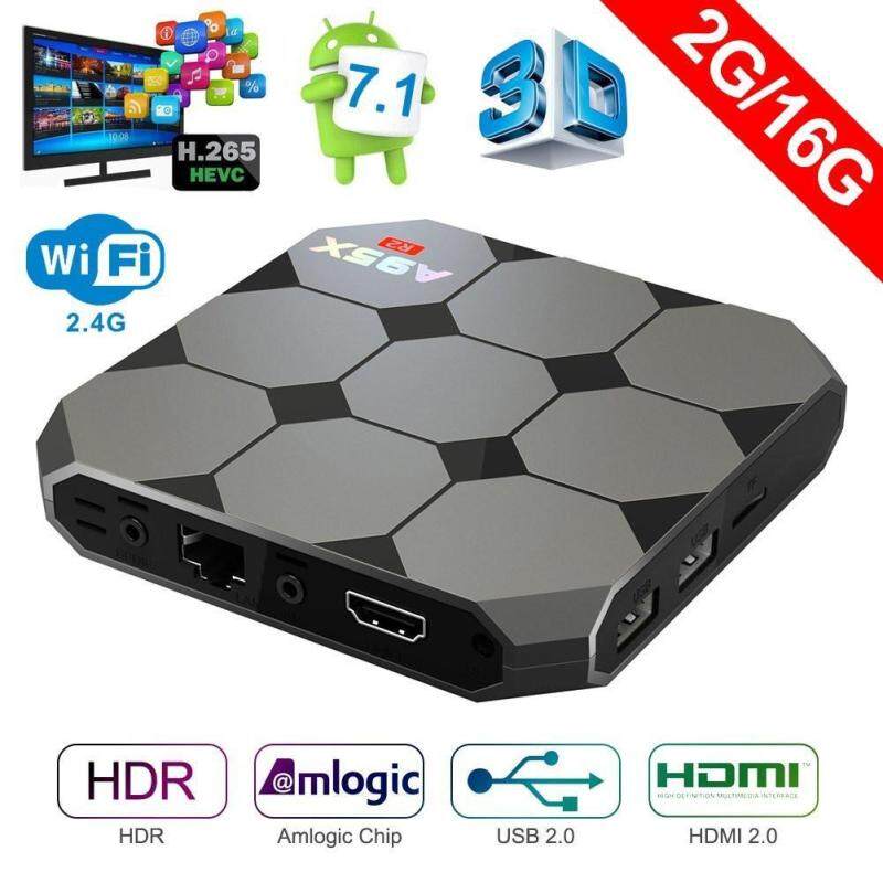 A95X R2 Android 7.1 Quad Core Smart TV Box 2GB+16GB Media Player 4K Pre-installed Full Loaded Ultra HD Set Top Box With HDMI WIFI LAN