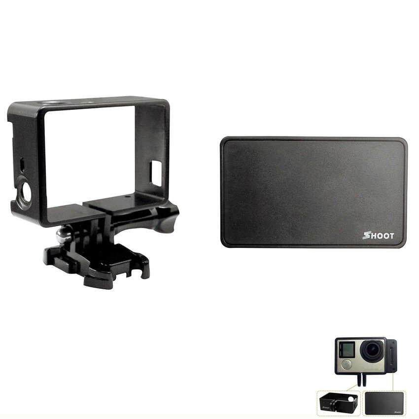 Non-touch/Layar Sentuh LCD Bacpac Konverter Adapterboxwithprotective Bingkai Dudukan Untuk GOPRO HERO 4/3 + Hitam Silvercamera- internasional