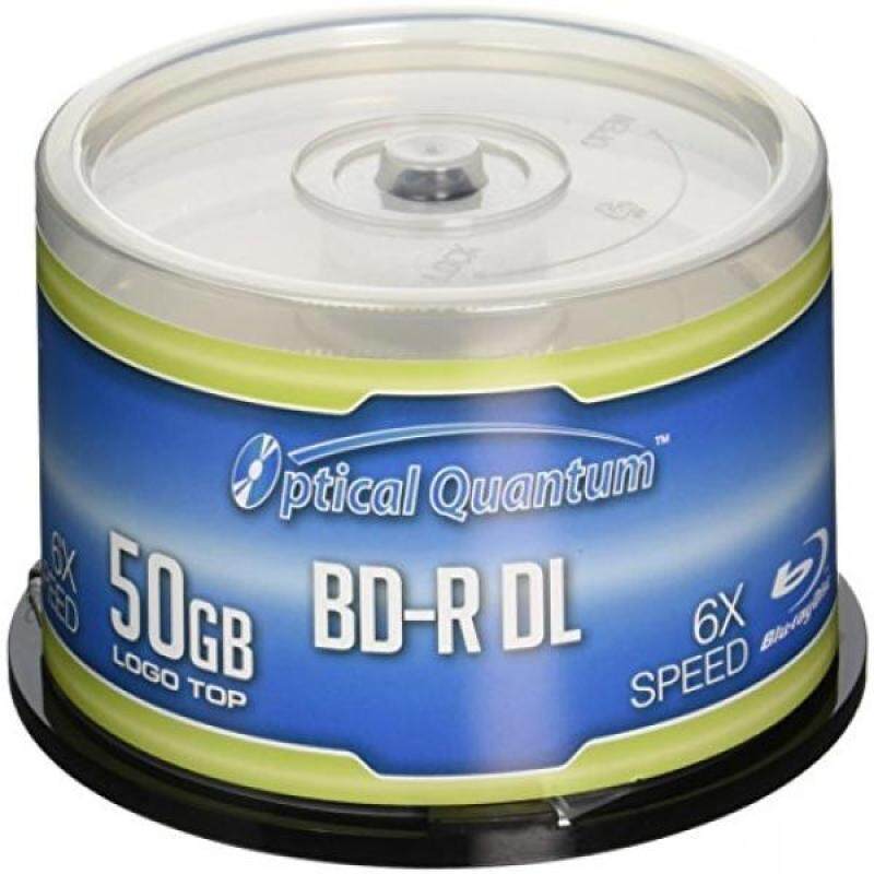 Optical Quantum 50 GB 6x Blu-ray Double Layer Recordable Disc BD-R DL Logo Top, 50-Disc Spindle - intl