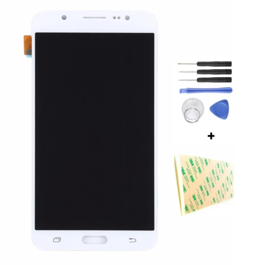 Asli Layar Sentuh Tampilan LCD Panel Digitizer Lensa Depan Kaca Assembly Bagian Aksesori untuk Samsung Galaksi J7109 J7108-Internasional