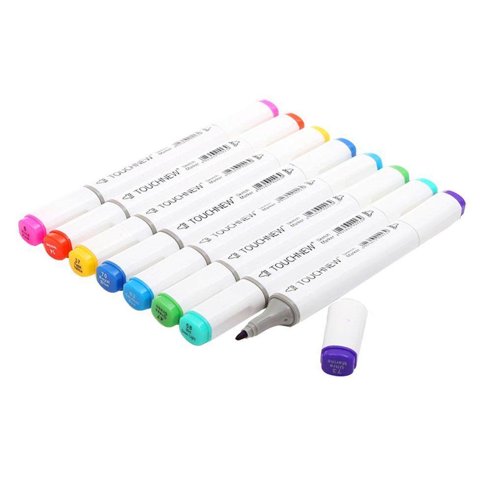 Ouhofus 80 สี ASSORTED Art Set Markers คู่เคล็ดลับ Sketch ปากกามาร์คเกอร์หัวคู่ปากกาเน้นข้อความพร้อมกระเป๋าถือสำหรับระบายสีภาพวาดเน้นขีดเส้นใต้ Render Manga and Design ชุด 80 - INTL