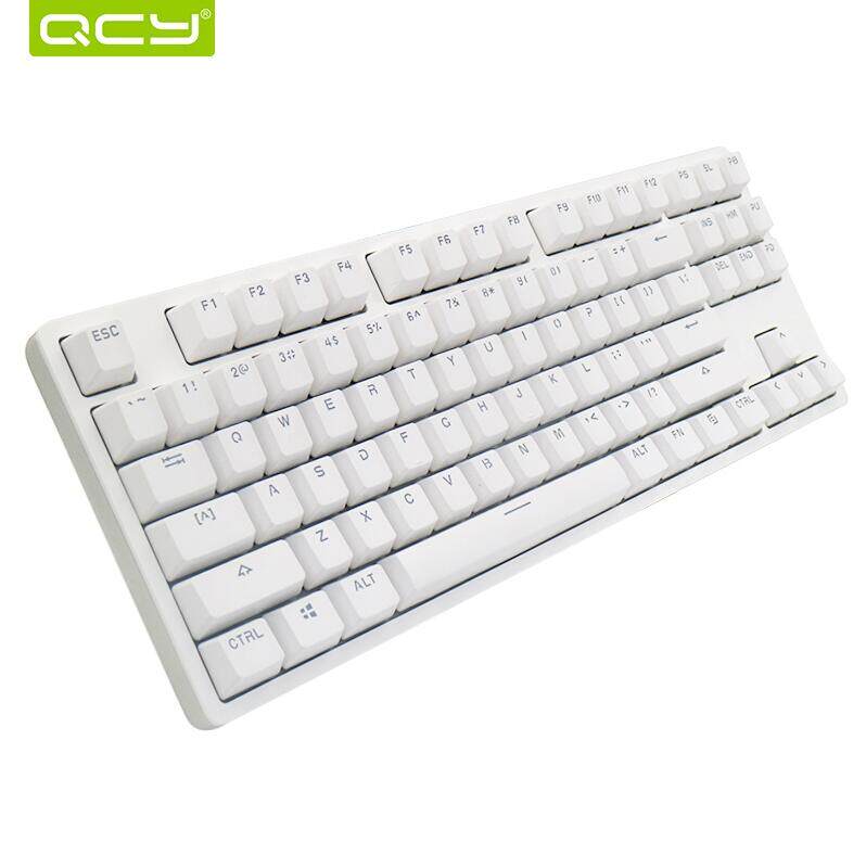QCY 87 Keys Keyboard Mekanik Lampu Latar LED Permainan Pro Lampu Belakang Keyboard Alumunium Alloy untuk Game PC Teclado Gamer H01-Intl