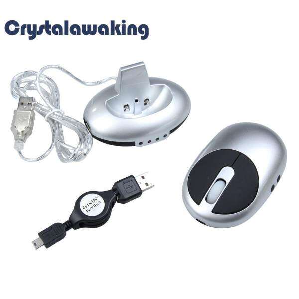 Rechargeable 2.4GHz Wireless Optical Mouse Receiver with USB Hub (Silver) Malaysia