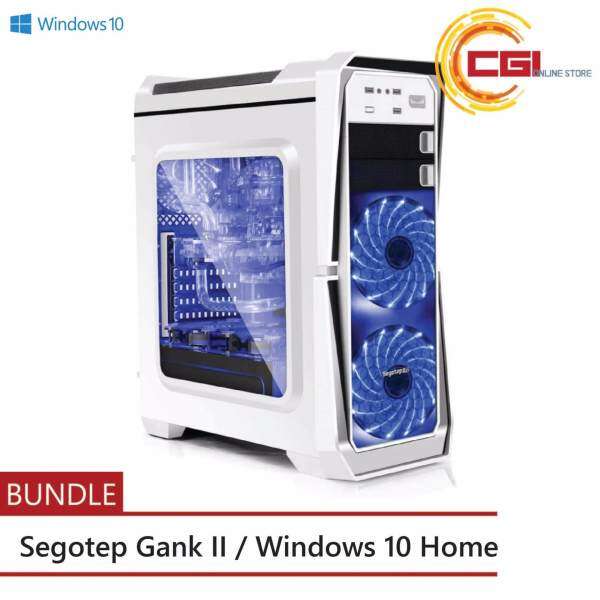 Segotep GANK II ATX Gaming Casing - White + Original Windows 10 Home Malaysia