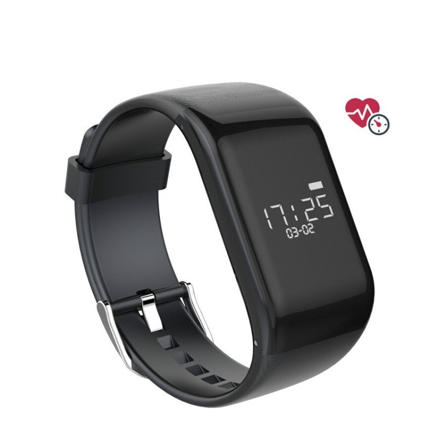 Senbono R1 บลูทูธนาฬิกาข้อมืออัจฉริยะกันน้ำฟิตเนส TrackerHeart Rate สายควบคุมอัฉริยะสำหรับ Android IOS T0 สีดำ