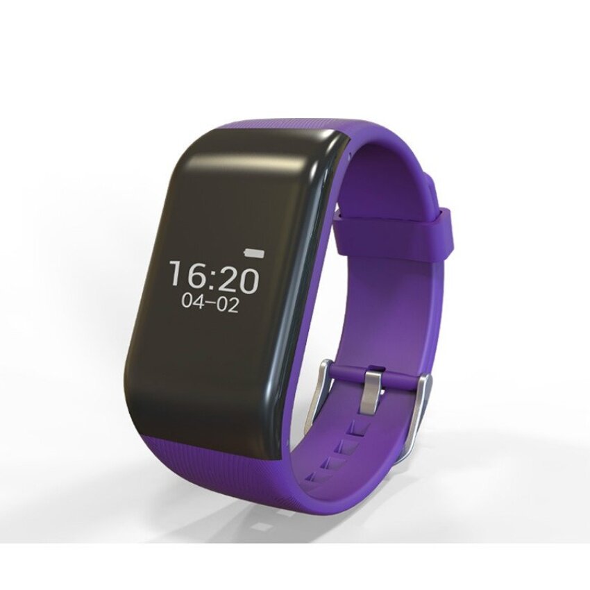 Senbono R1 บลูทูธนาฬิกาข้อมืออัจฉริยะกันน้ำฟิตเนส TrackerHeart Rate สายควบคุมอัฉริยะสำหรับ Android IOS T0 สีม่วง