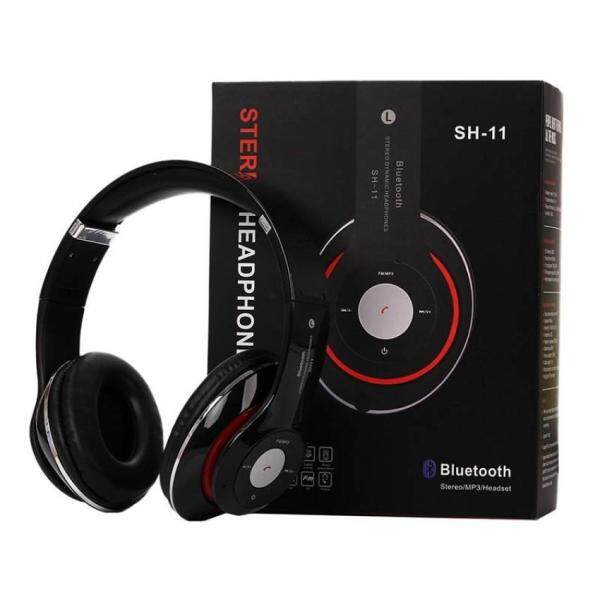 SH11 Wireless Bluetooth Headset Sport Folding Stereo Subwoofer(Black)   - intl Singapore