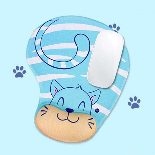 Skid Resistance Memory Foam Comfort Wrist Rest Support Mouse Pad Blue Cat Malaysia