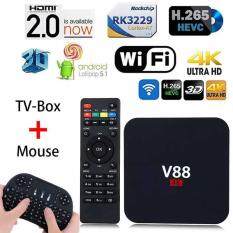 V88 Quad Core Android 6.0 Smart TV Box WiFi RK3229 4K HD H.265 Media Player