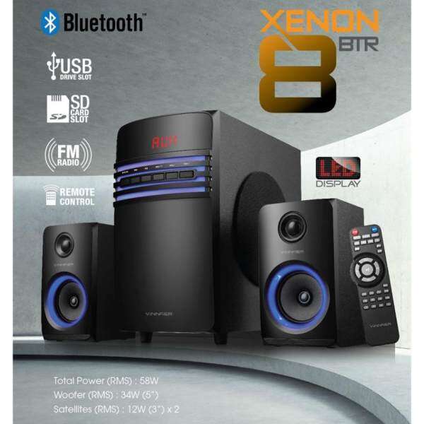 Vinnfier Xenon 8 BTR 2.1 Speaker With Bluetooth, USB and Radio Function Malaysia