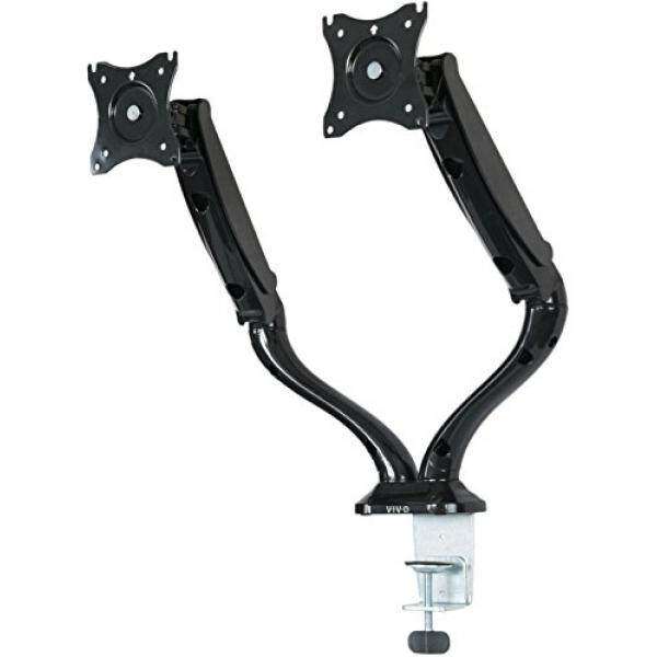 Vivo Dual Lcd Monitor Desk Mount Stand Black Deluxe Gas Spring Holds Vivo Dual Lcd Monitor Desk Mount Stand Black Deluxe Gas Spring Holds Creens Up To 27 Malaysia