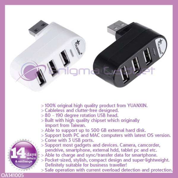 YUANXIN Cableless 3 Ports USB 2.0 mini Hub with rotatable USB head, USB expansion Malaysia