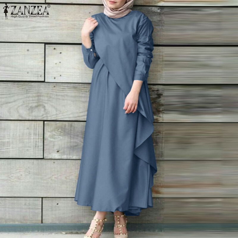 Ezolo Zanzea Muslimah Abaya Ruffles