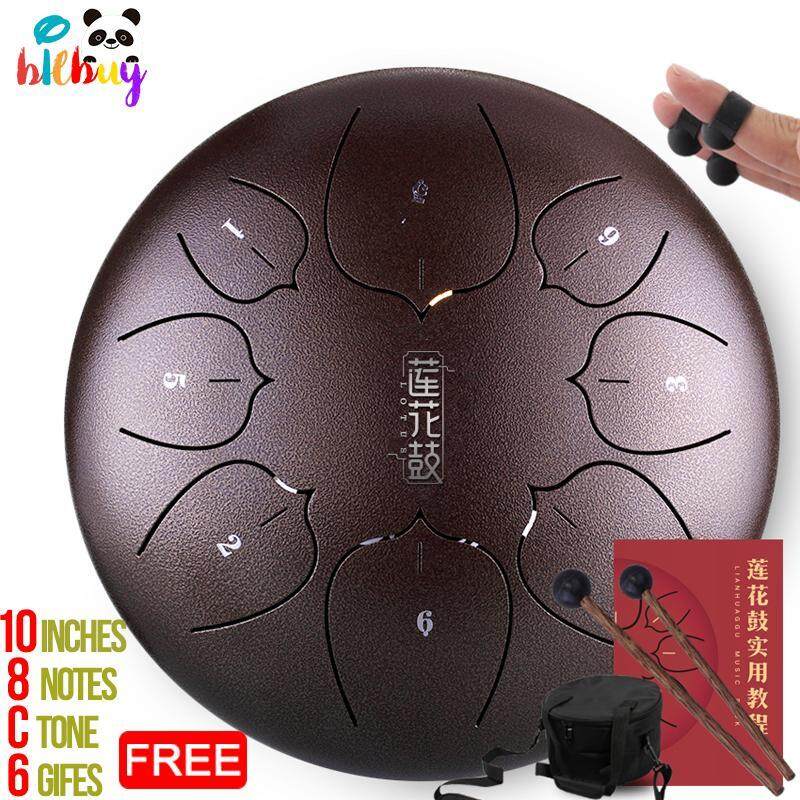 10 inch tai Dài Trống Tay Mini Chảo Trống Tay Món Ăn Tập Yoga Trống Sen loại C Màu 8 Hương 6 quà Tặng