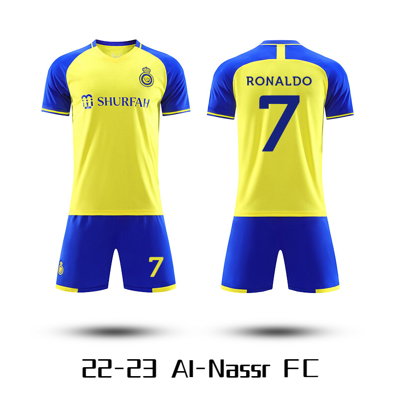 Jersi Bola Sepak Ronaldo Set Jersi Bola Sepak Rumah Al Nassr FC 2022