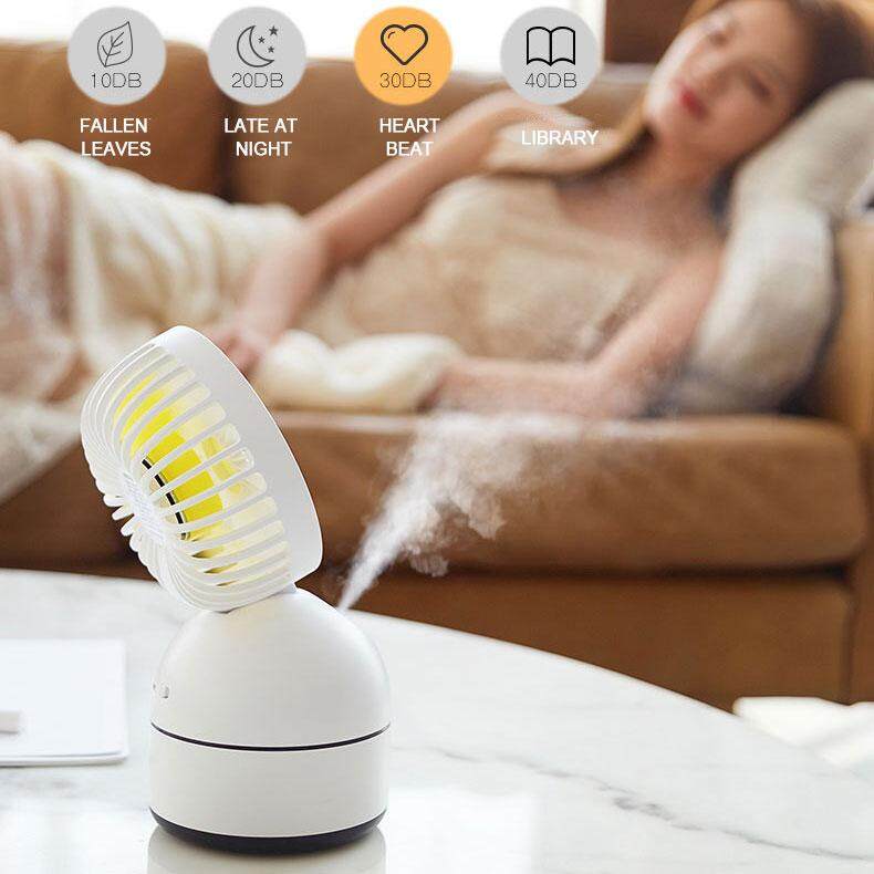 MINI Misting พัดลมชาร์จยูเอสบีแบบพกพา Air Cooling พัดลมตั้งโต๊ะ