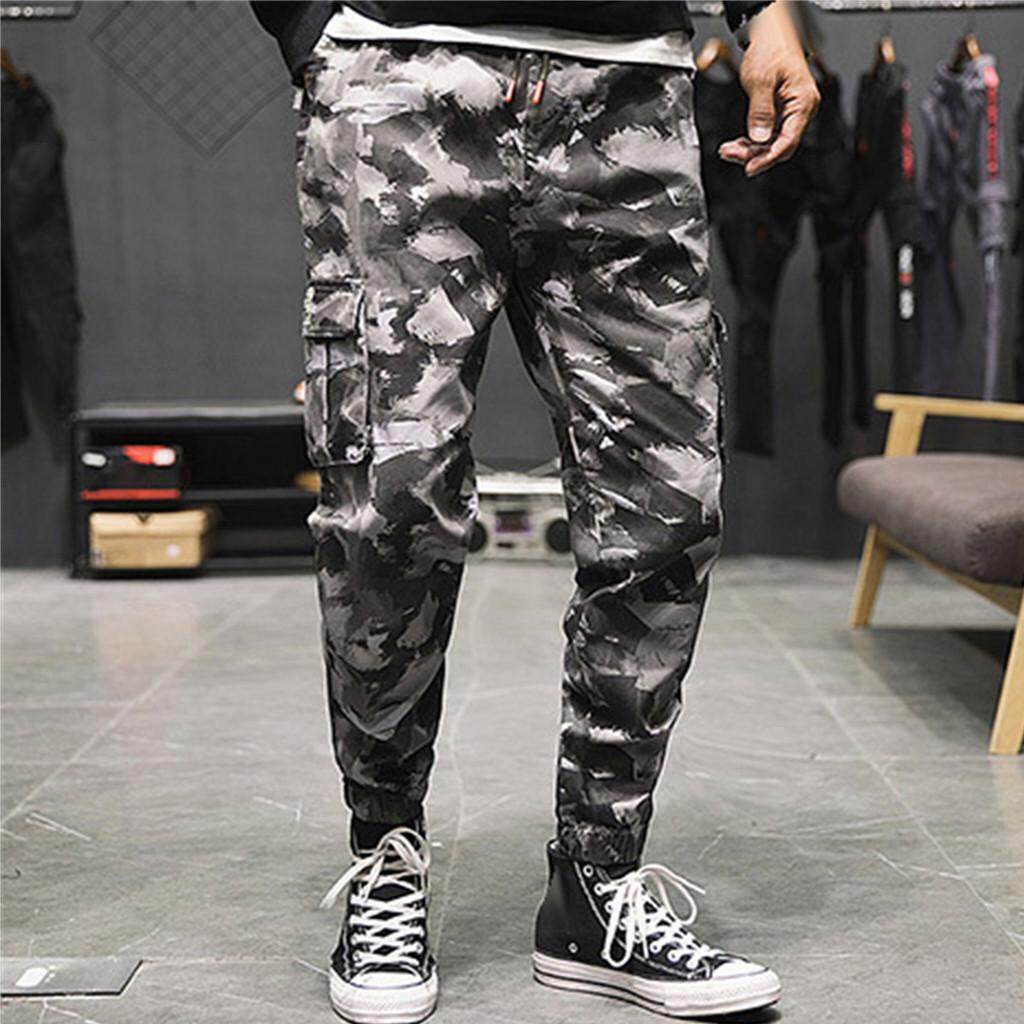 ?Berylshop?Men แฟชั่นหลวมผ้าฝ้าย Camouflage Nine นาทีกางเกง Haren Overalls กางเกง ?Berylshop?Men แฟชั่นหลวมผ้าฝ้าย Camouflage Nine นาทีกางเกง Haren Overalls กางเกง