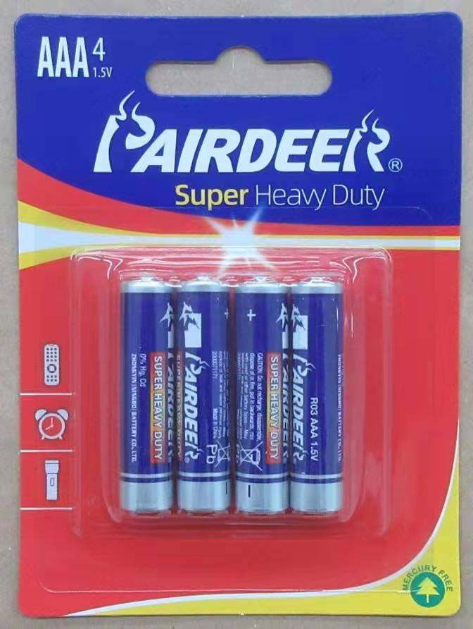 Taii Pairdeer Super Heavy Duty AA AAA Battery R6PVC R03PVC 4B 1