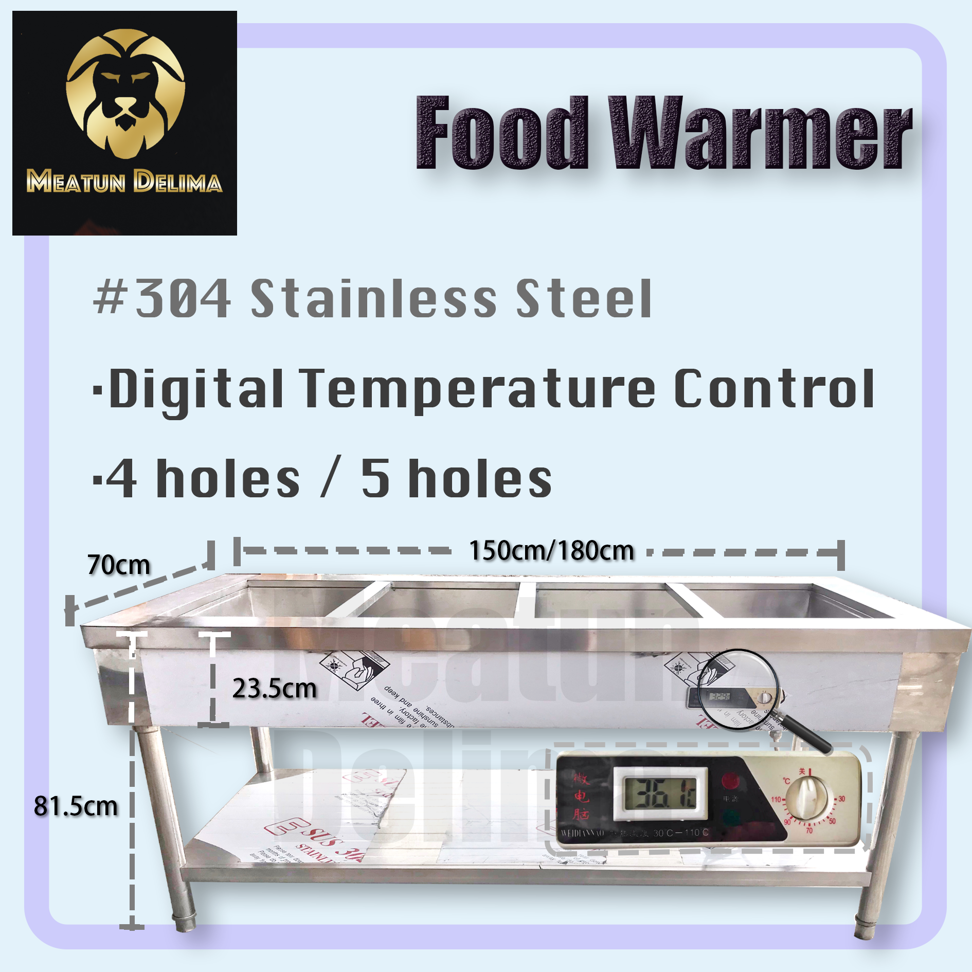 Stainless Steel Diy Bain Marie Food Warmer With Holes And Holes