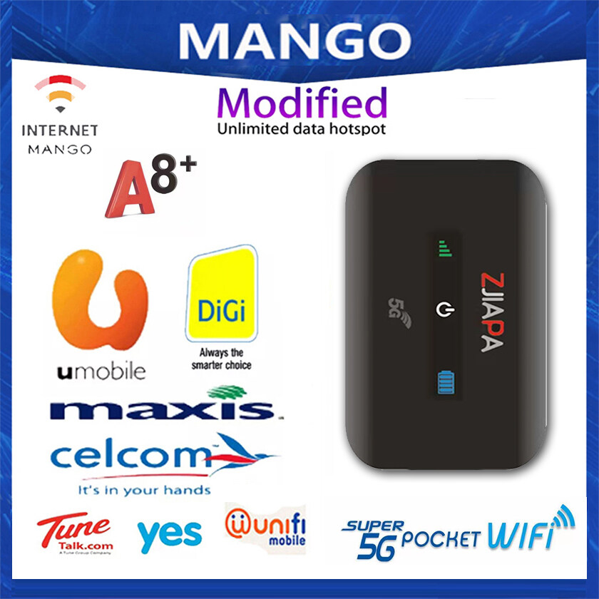 Modified 5G 4G 300mbps A8 Malay Unlimited Full Band Portable WIFI