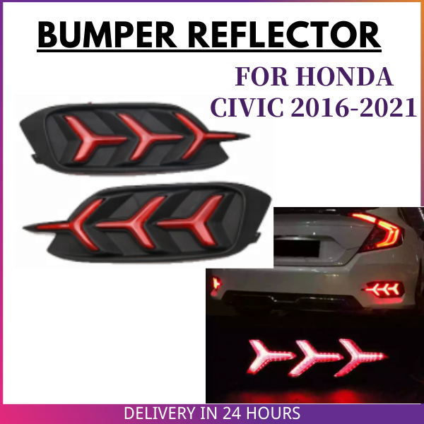 HONDA CIVIC FC 2016 2021 REAR BUMPER REFLECTOR RAMBO LED LIGHT Lazada