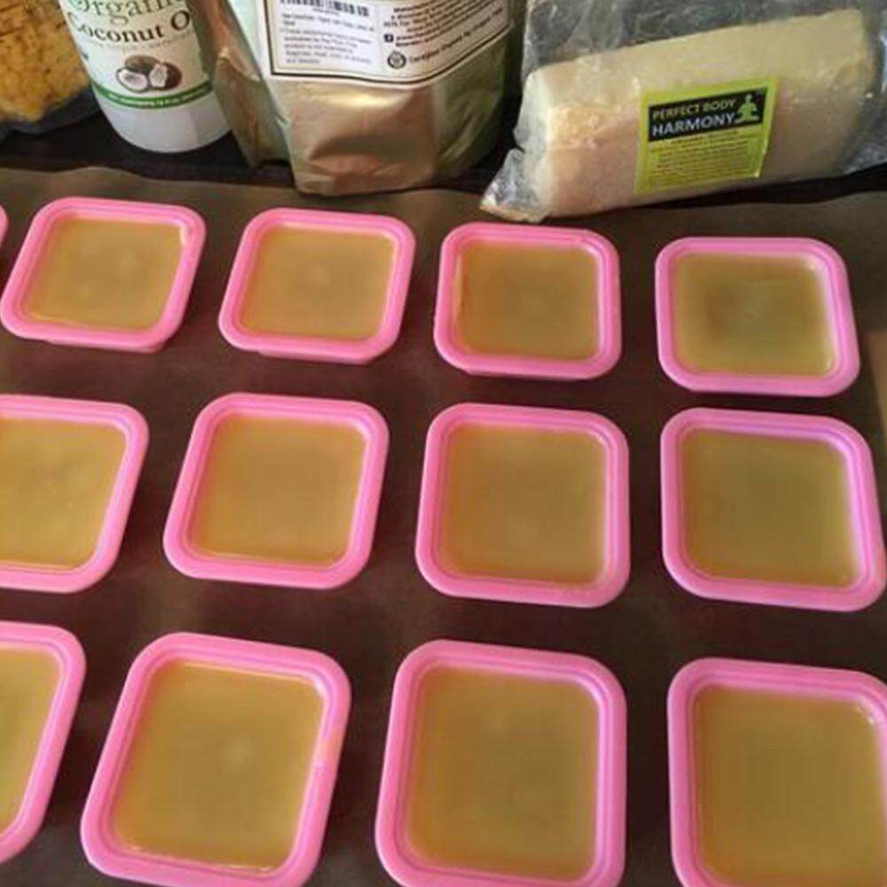 100% HAND MADE ซิลิโคนใช้ซ้ำได้แม่พิมพ์สบู่สีชมพู DIY สแควร์สบู่ทำมือแม่พิมพ์ไมโครเวฟ, เตาอบ, ตู้เย็นและเครื่องล้างจานปลอดภัย - INTL