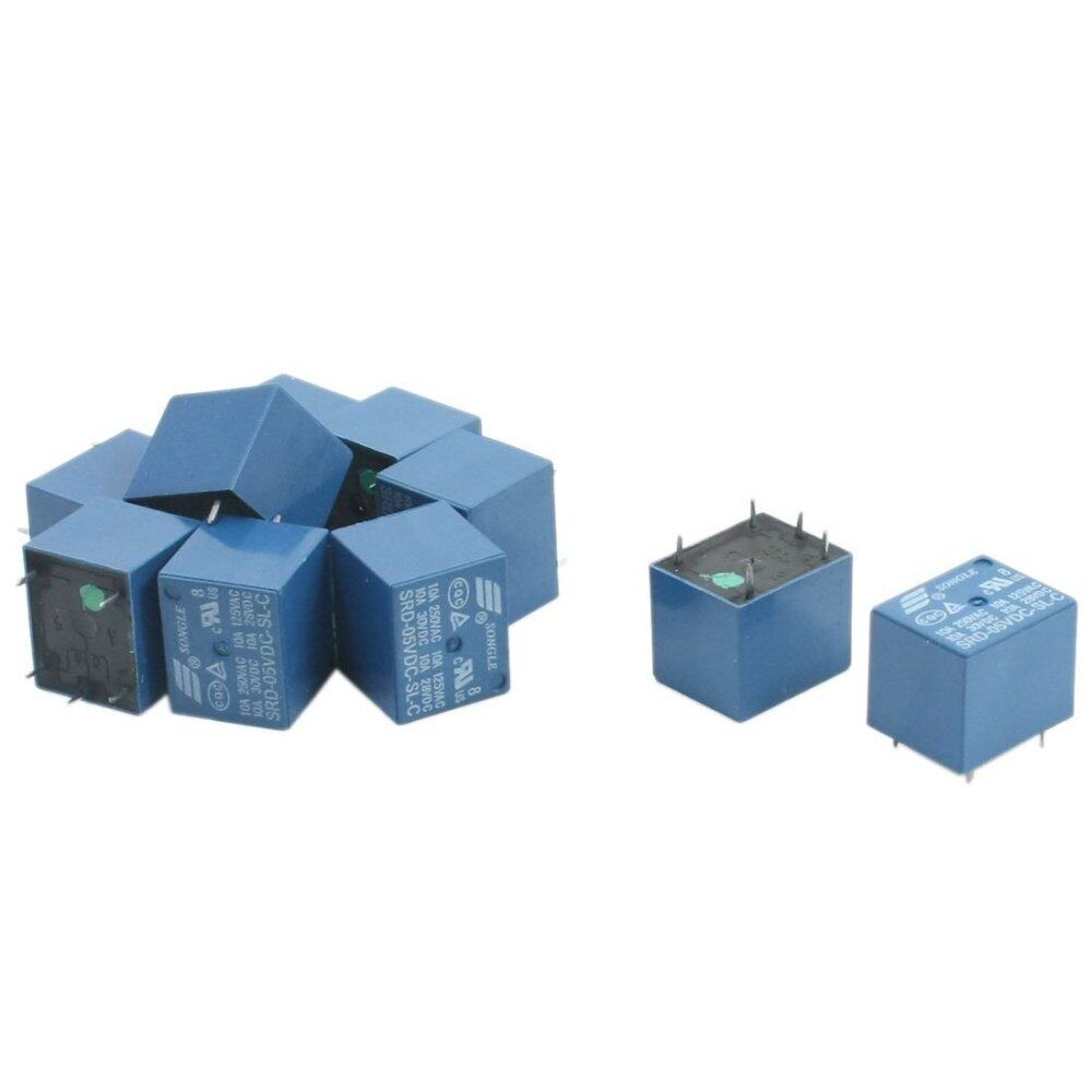 10 Pcs SRD-05VDC-SL-C DC 5 V Peringkat Coil SPDT Miniatur Daya Relay Biru (Internasional)-Internasional
