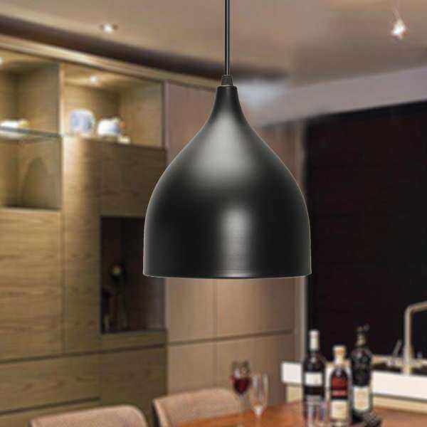 220v 17cm Modern Dome Single-Head Pendant Light Fixture Chandelier Lampshade Black - intl