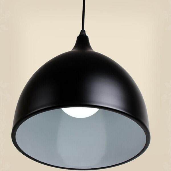 220v 17cm Modern Dome Single-Head Pendant Light Fixture Chandelier Lampshade Black - intl