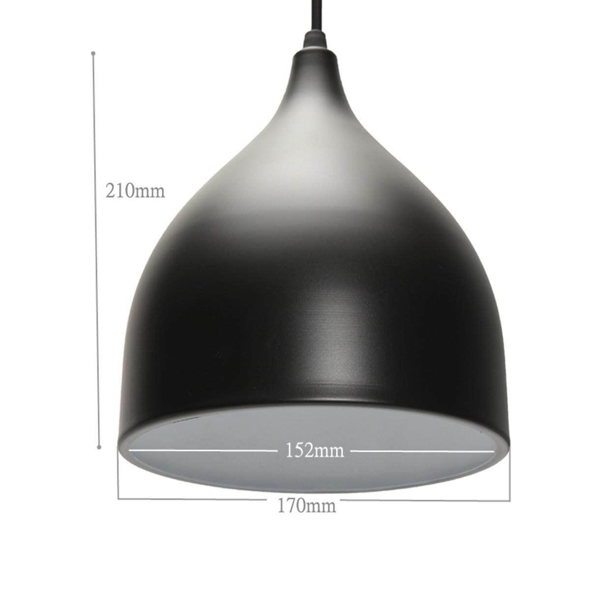 220v 17cm Modern Dome Single-Head Pendant Light Fixture Chandelier Lampshade Black - intl