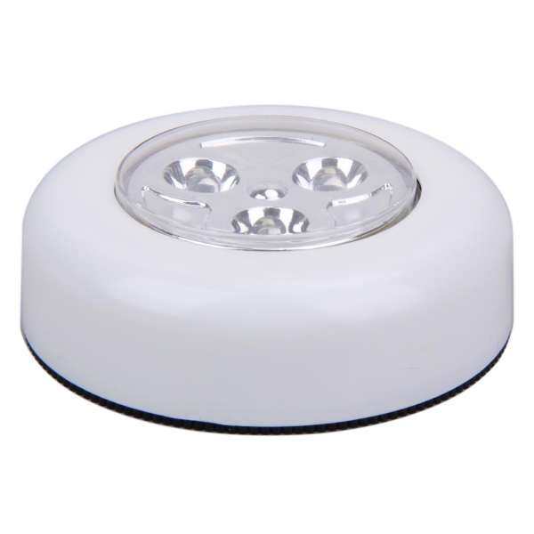 3 LED Battery Powered Stick Tap Touch Lamp Light Wall Kitchen Closet Light(White)