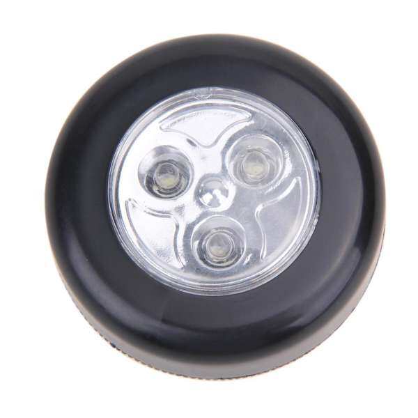 3 LED Powered Stick Tap Touch Lamp Light Wall Kitchen Closet Light(Black)
