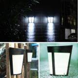 6 LED Solar Power Light Sensor Wall Light Outdoor Garden Fence Lamp(Black)