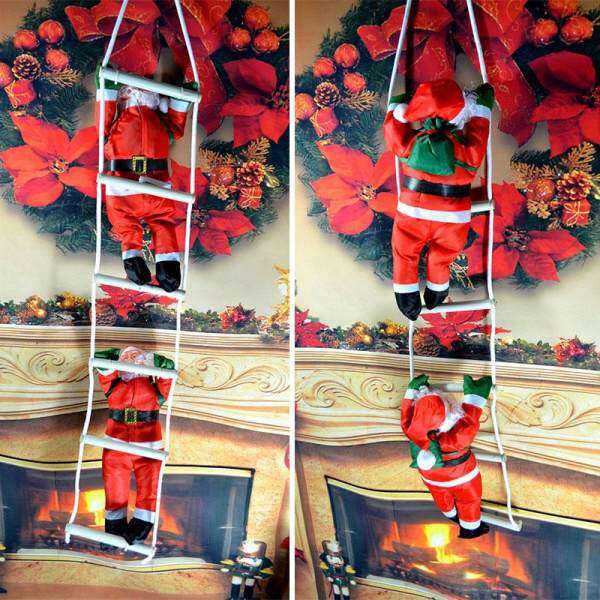 Acelit Pendant Christmas Decor Hanging Climbing Rope Santa Claus Xmas Ornament